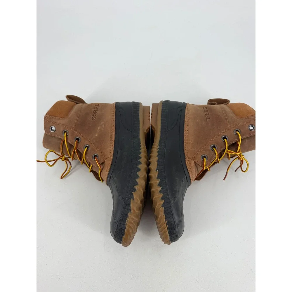 Sorel Cheyanne Lace Waterproof Boot Men 9.5 Brown Leather Duck Boot Gorpcore